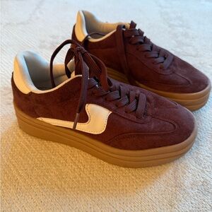 TOP Moda Brown and White Men's Sneakers